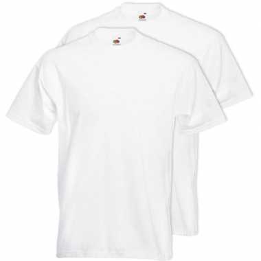 2x grote maten witte t-shirts 5xl met korte mouwen voor heren