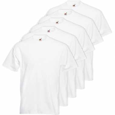 5x grote maten witte t-shirts 4xl met korte mouwen voor heren