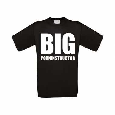Big porninstructor grote maten t-shirt zwart heren