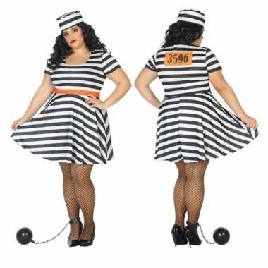 Grote maten carnaval/feest boeven/gevangenen bonnie verkleedoutfit j