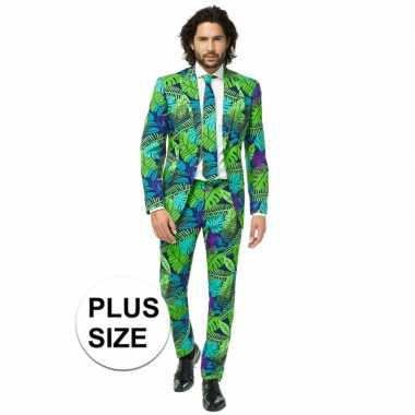 Grote maten carnavalskleding plus size jungle print net pak voor here