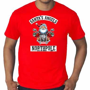 Grote maten fout kerstshirt / outfit santas angels northpole rood voor heren