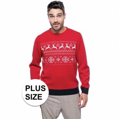 Grote maten foute rode kersttruien scandinavische print voor heren