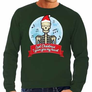 Grote maten groene foute kersttrui / sweater last christmas i gave y