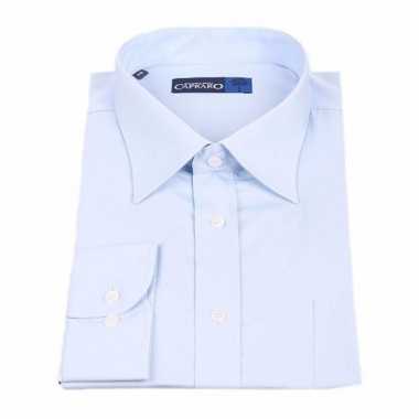 Grote maten heren overhemd licht blauw met korte mouwen