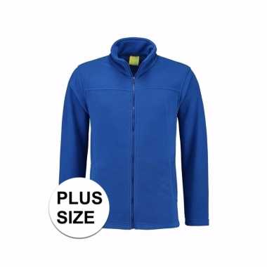 Grote maten kobalt blauw fleecevest voor volwassenen