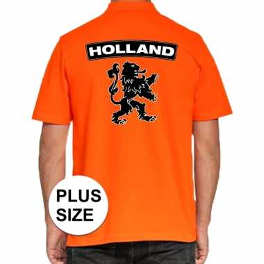 Grote maten koningsdag poloshirt holland met leeuw oranje heren