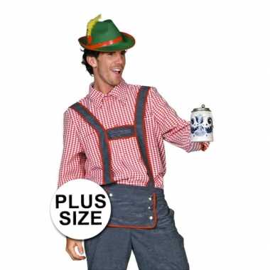 Grote maten  Plus size Tiroler blouse voor mannen