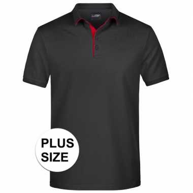 Grote maten polo t-shirt high quality zwart voor heren