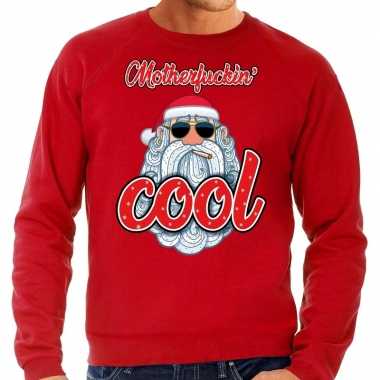 Grote maten rode foute kersttrui / sweater coole kerstman voor heren