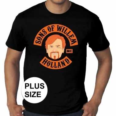 Grote maten sons of willem zwart shirt heren