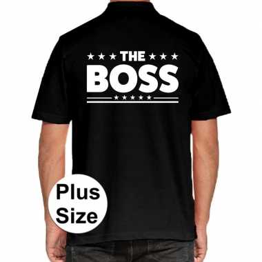 Grote maten the boss polo shirt zwart voor heren