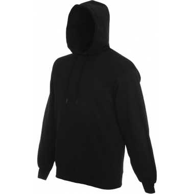 Grote plus maten fruit of the loom classic sweatshirt zwart voor volwassenen
