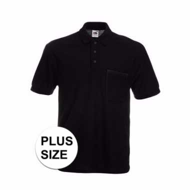 Maten grote maat horecakleding zwart poloshirt korte mouw