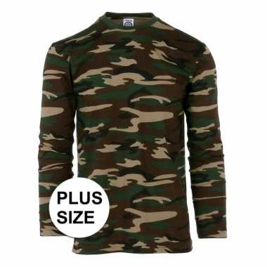 Maten lange mouwen shirt camouflage grote maat