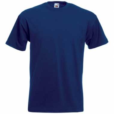 Set van 2x stuks grote maten donker blauwe t-shirts met korte mouwen voor heren, maat: 4xl (48/60)