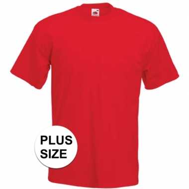 Set van 2x stuks grote maten rode t-shirts met korte mouwen voor heren, maat: 3xl (46/58)