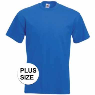 Set van 3x stuks grote maten blauwe t-shirts met korte mouwen voor heren, maat: 3xl (46/58)