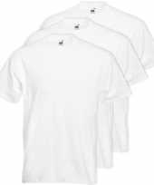 3x grote maten witte t-shirts 4xl met korte mouwen voor heren