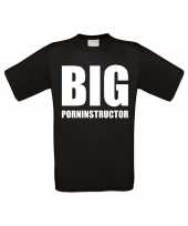 Big porninstructor grote maten t-shirt zwart heren
