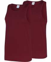 Grote maten 2 pack maat 2xl sport singlets hemden bordeaux rood voor heren