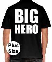 Grote maten big hero polo shirt zwart voor heren