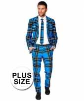 Grote maten big size pak met schotse print