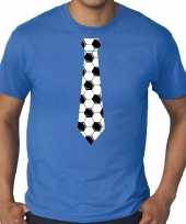 Grote maten blauw supporter t-shirt voetbal stropdas ek wk voor heren