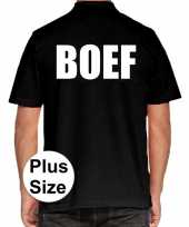 Grote maten boef polo shirt zwart voor heren