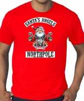 Grote maten fout kerstshirt outfit santas angels northpole rood voor heren