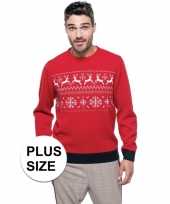 Grote maten foute rode kersttruien scandinavische print voor heren