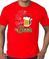 Grote maten ho ho hold my beer fout kerstshirt outfit rood voor heren