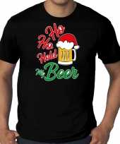 Grote maten ho ho hold my beer fout kerstshirt outfit zwart voor heren