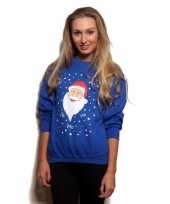 Grote maten kerstmis trui blauw ho ho ho