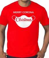 Grote maten merry corona christmas fout kerstshirt outfit rood voor heren