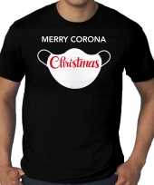 Grote maten merry corona christmas fout kerstshirt outfit zwart voor heren