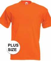 Grote maten oranje t-shirts met korte mouwen voor heren
