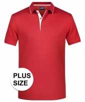 Grote maten plus size polo t-shirt high quality rood wit voor heren