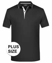 Grote maten plus size polo t-shirt high quality zwart wit voor heren