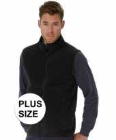 Grote maten plus size zwarte fleece sport bodywarmers voor heren