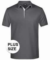 Grote maten polo t-shirt high quality grijs voor heren