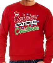 Grote maten rode foute kersttrui sweater calorieen tellen niet tijdens kerst voor heren