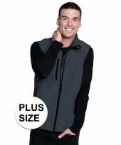 Grote maten softshell vest bodywamer antraciet zwart voor heren