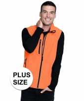 Grote maten softshell vest bodywamer oranje zwart voor heren