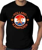 Grote maten zwart t-shirt holland nederland supporter holland kampioen met leeuw ek wk voor heren