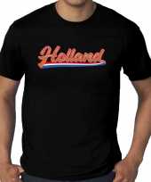 Grote maten zwart t shirt holland nederland supporter holland met nederlandse wimpel ek wk heren