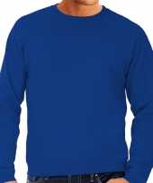 Maten blauwe sweater sweatshirt trui grote maat met ronde hals voor heren