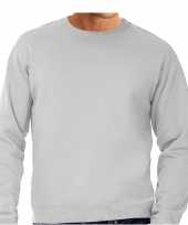 Maten grijze sweater sweatshirt trui grote maat met ronde hals voor heren