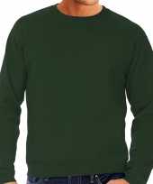 Maten groene sweater sweatshirt trui grote maat met ronde hals voor heren