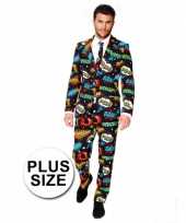 Maten grote maat comic print pak